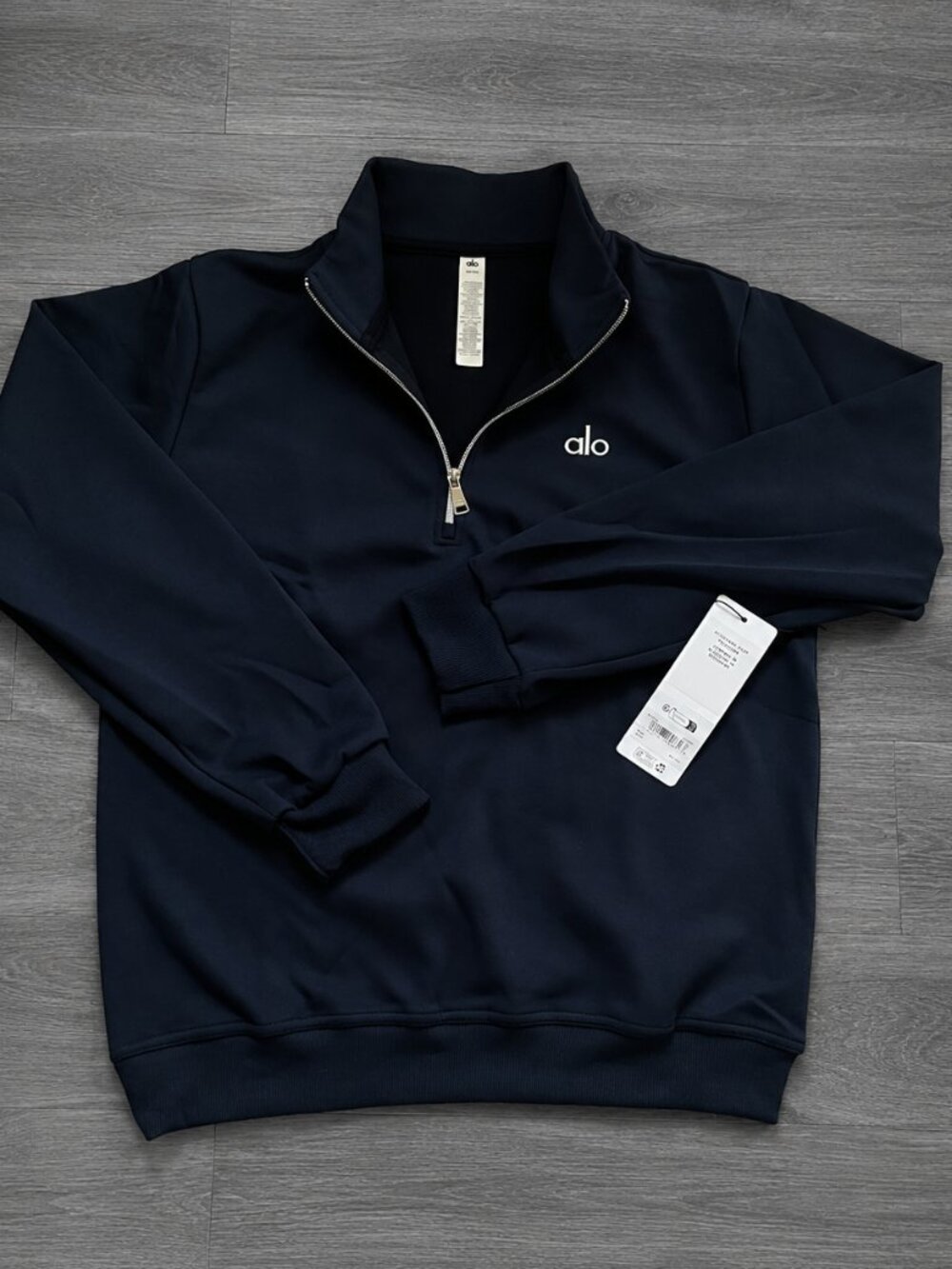 ALO Yoga Unisex Navy Quarter-Zip Hoodie and Jogger Set NWT - Picture 2 of 7
